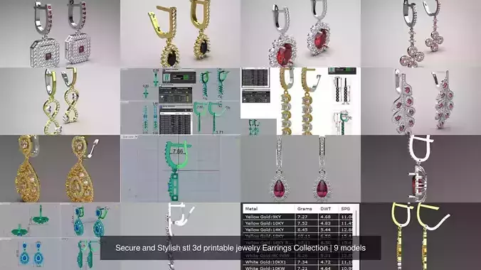 Secure and Stylish stl 3d printable jewelry Earrings Collection