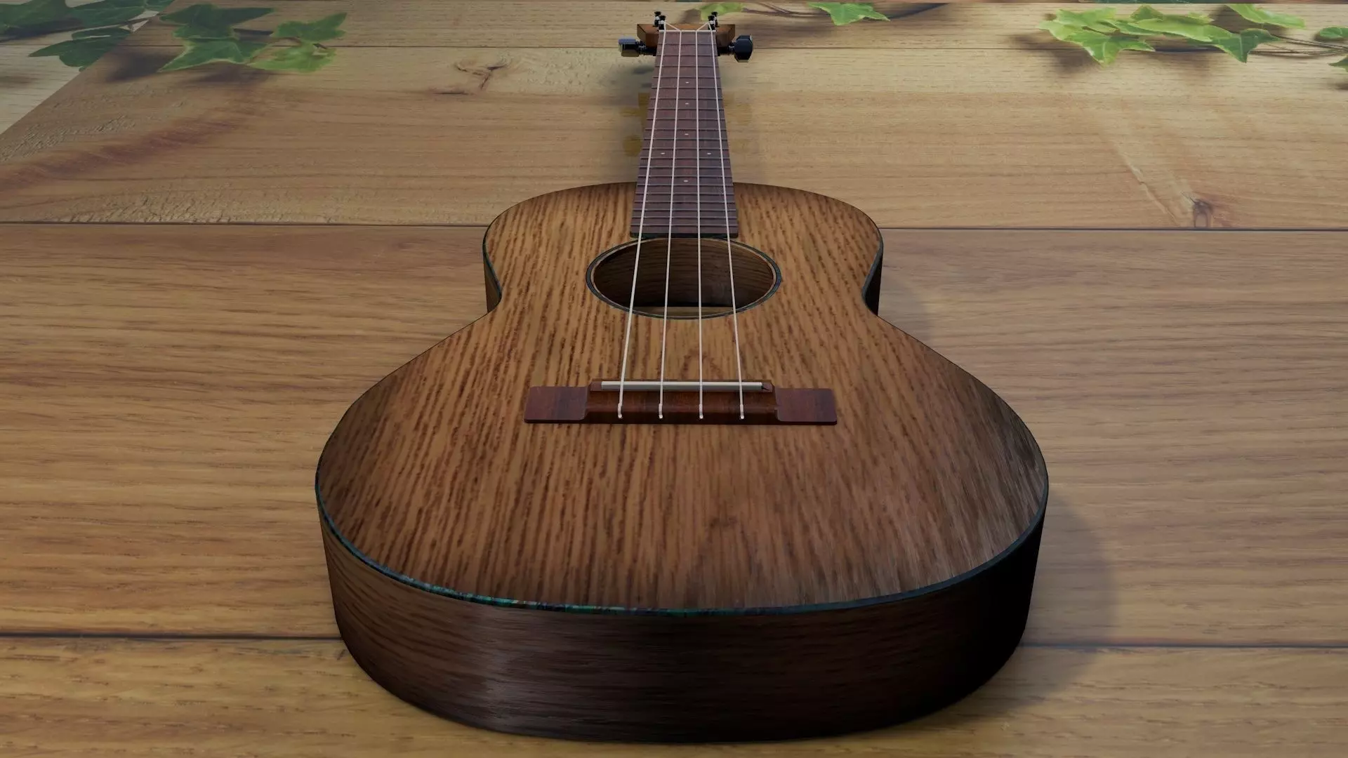 ukulele acoustic Low-poly 3D model