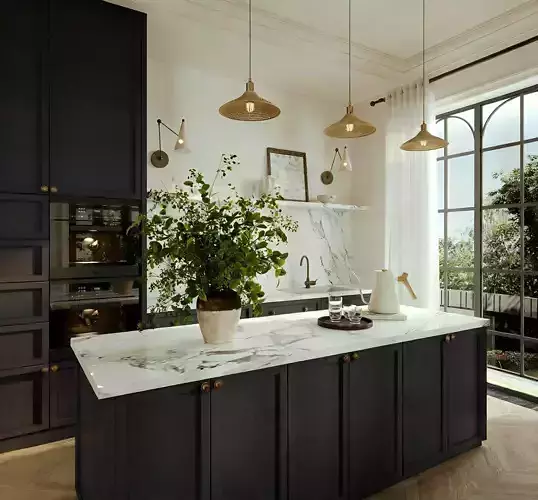 French-style open kitchen 3D model