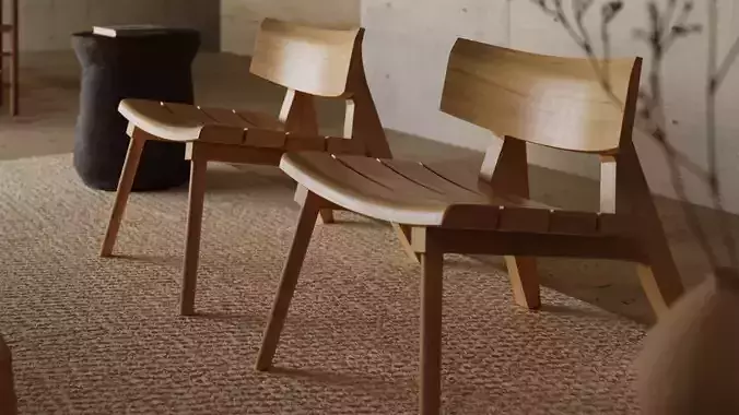 Modern Parota Wood Lounge Chair - 3dsMax  Corona 