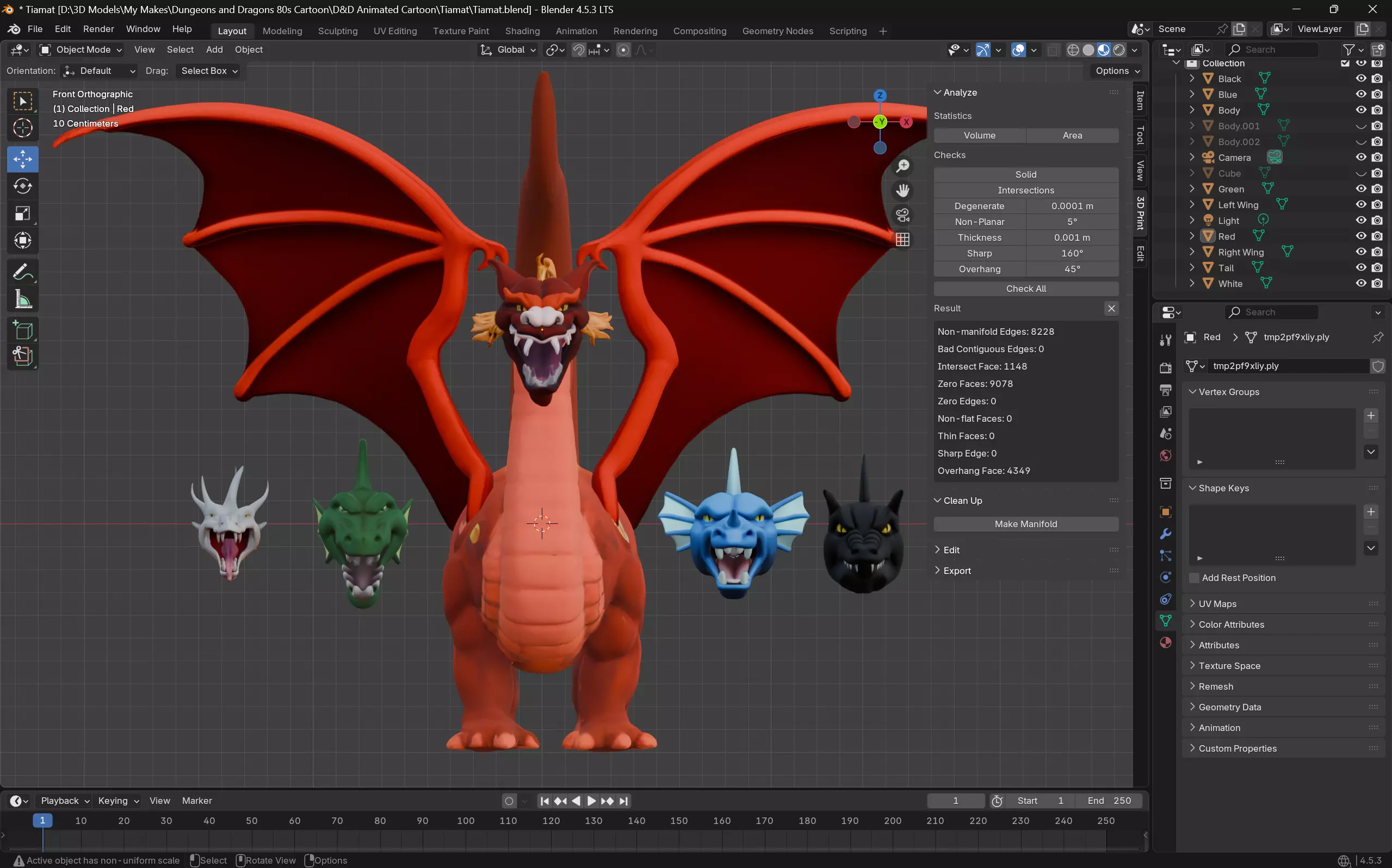 Tiamat - Dungeons and Dragons Animated Series 1983 3D print model