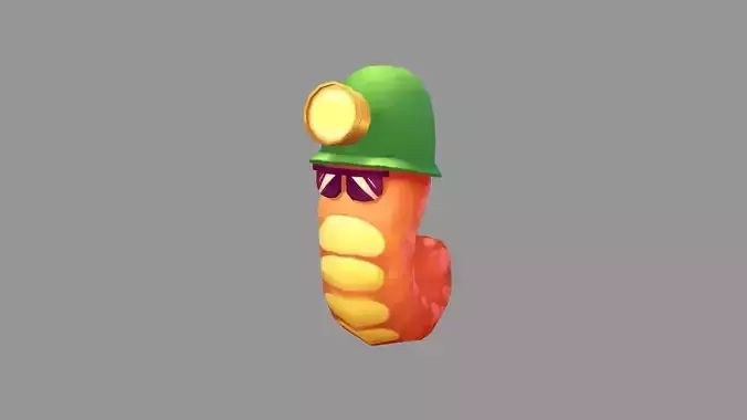 Cartoon caterpillar miner