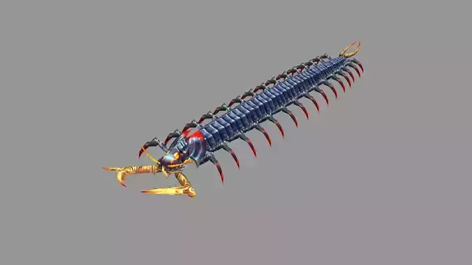 Cartoon black centipede