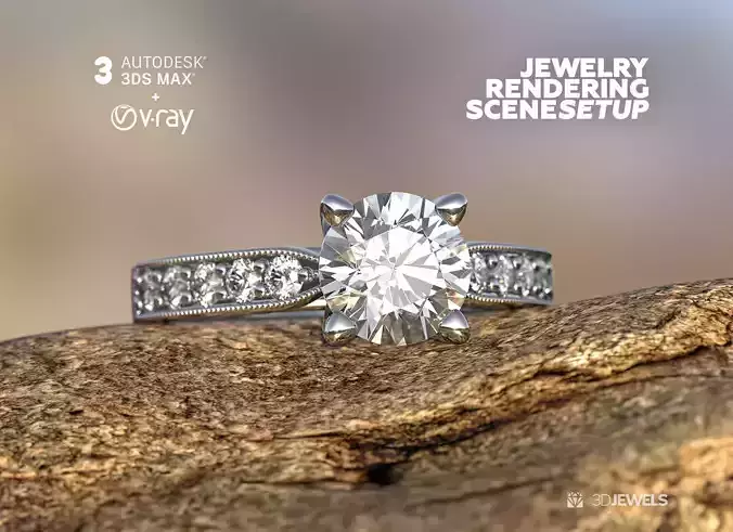 Scene Setup for Jewelry V-Ray 3D Rendering with 3ds Max
