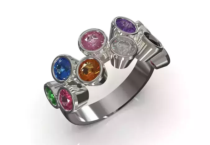 Galaxy of Colors stl 3d jewelry gold Ring model jr00298