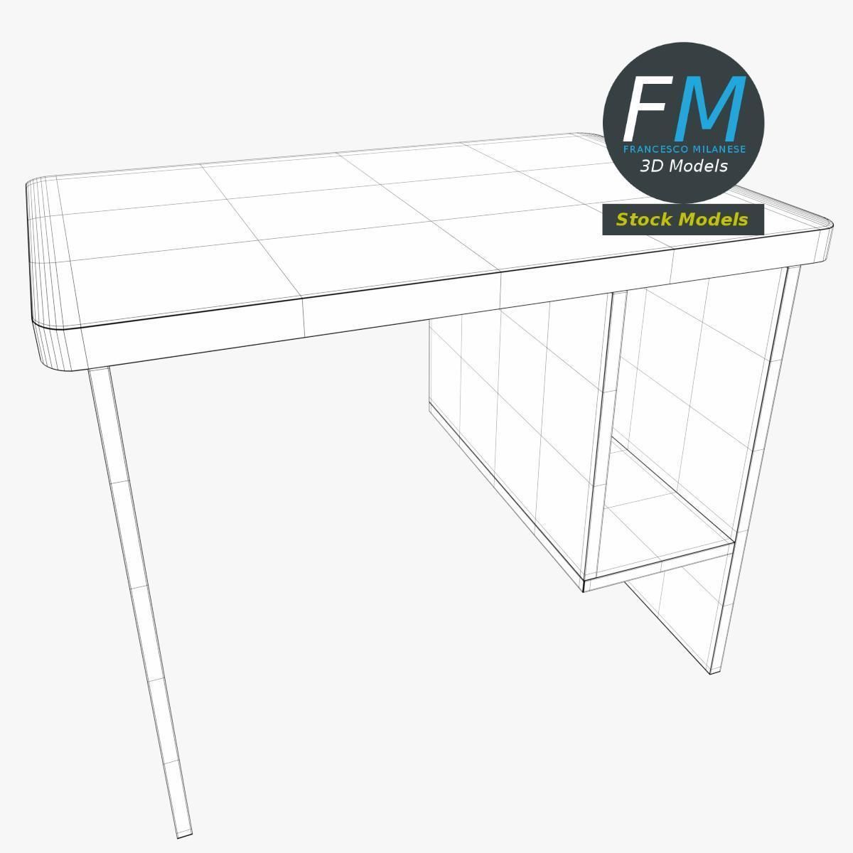 Computer desk 1 3D model_7