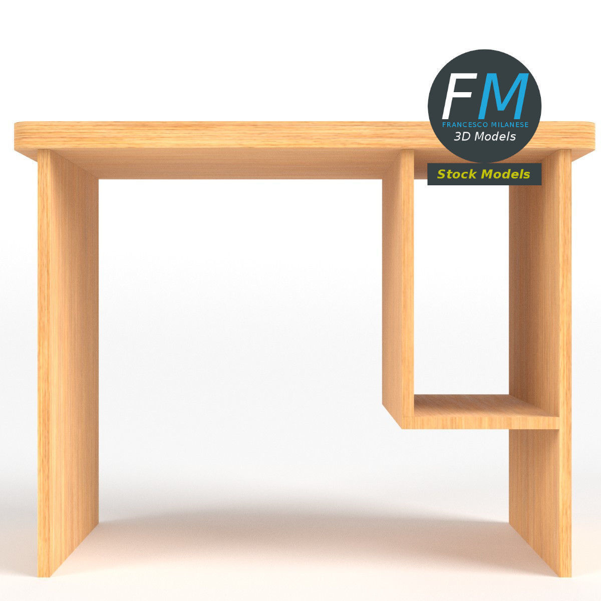 Computer desk 1 3D model_3
