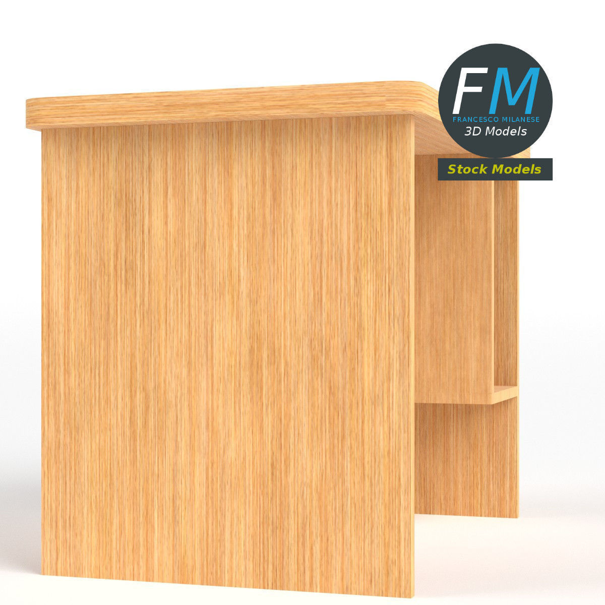 Computer desk 1 3D model_4