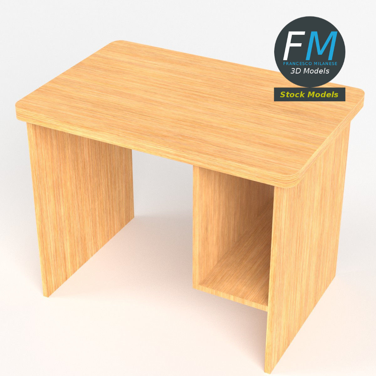 Computer desk 1 3D model_2