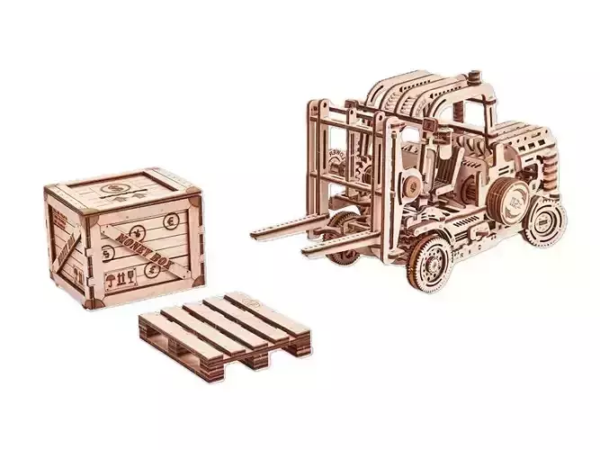 Forklift - 3D Wooden Mechanical Puzzle Model Toy
