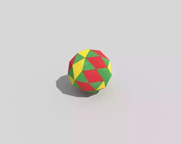 low poly beach ball Low-poly 3D model