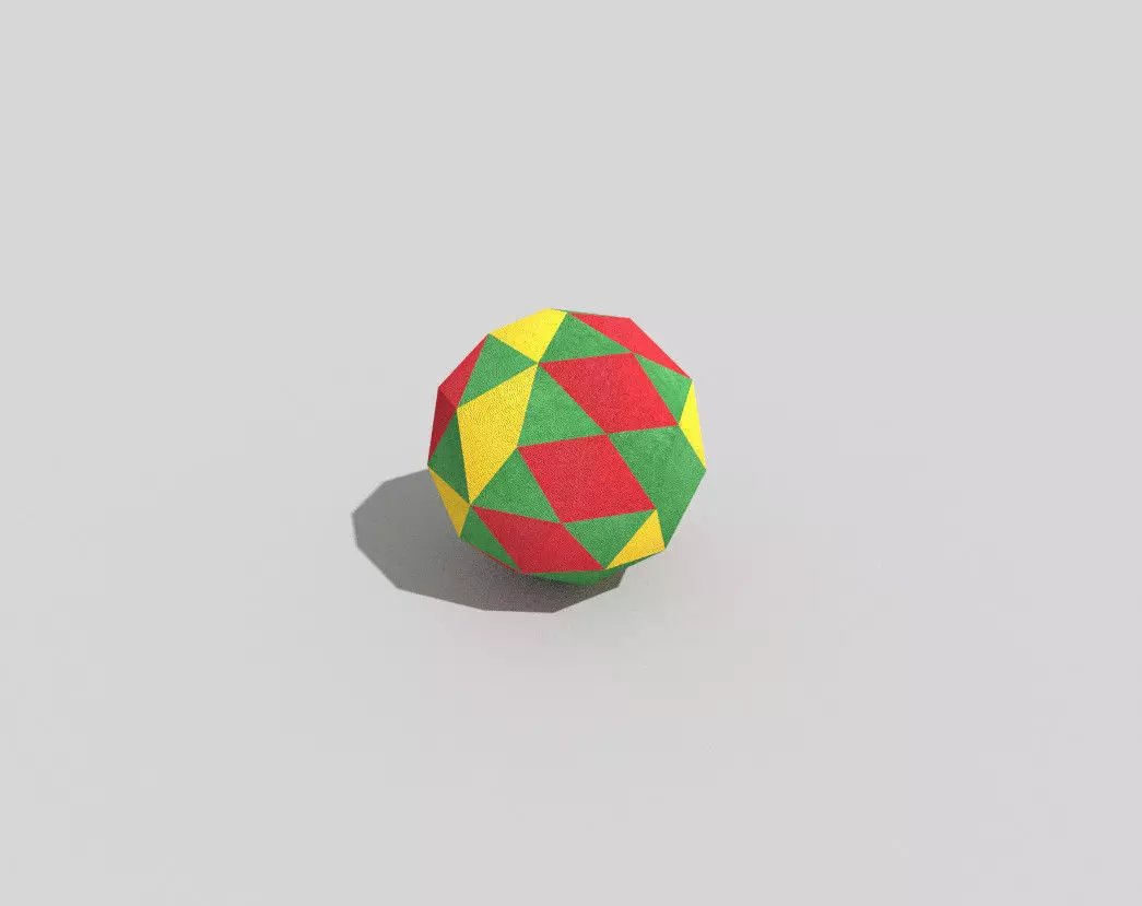 low poly beach ball Low-poly 3D model_0