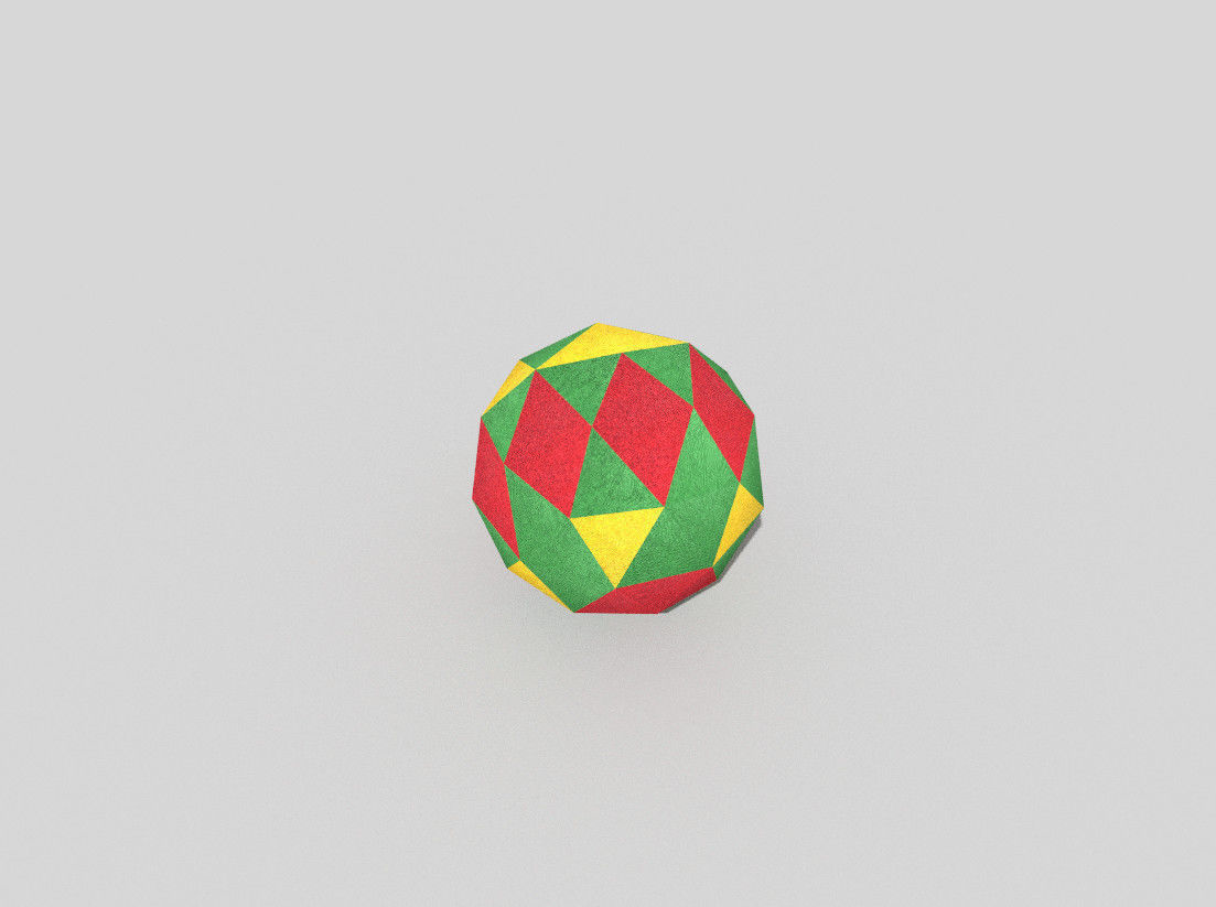 low poly beach ball Low-poly 3D model_2