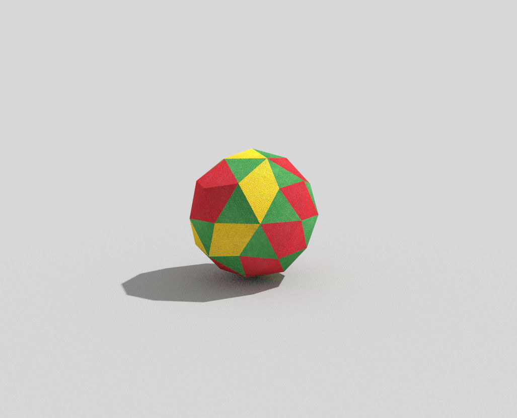 low poly beach ball Low-poly 3D model_1