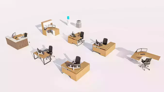Large Scale Modular Office Desk Collection