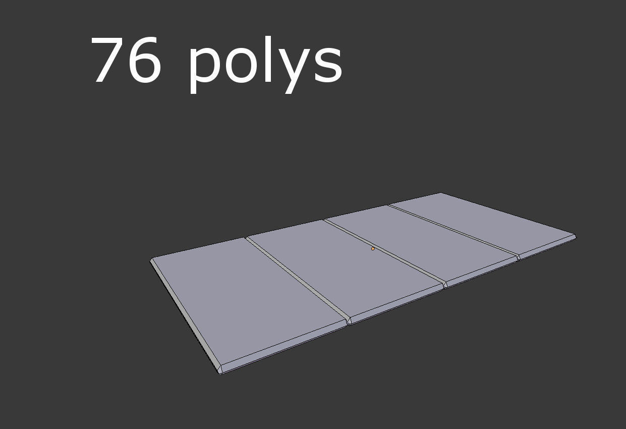 low poly beach cot Low-poly 3D model_4