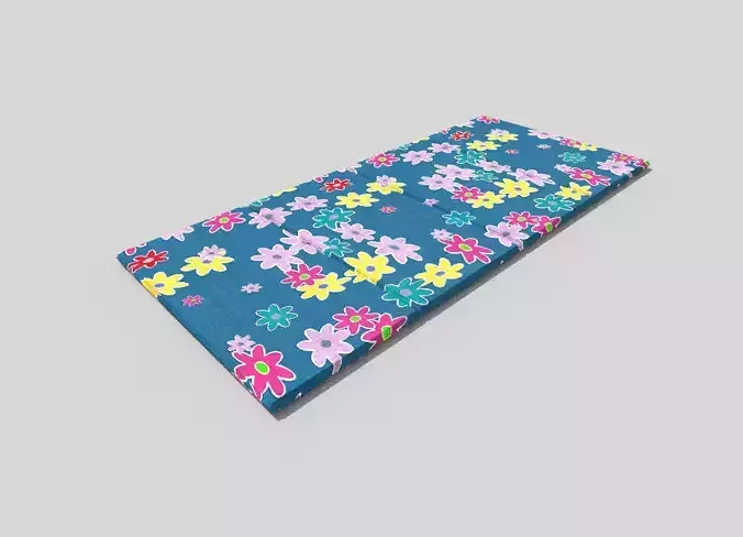 low poly beach cot Low-poly 3D model