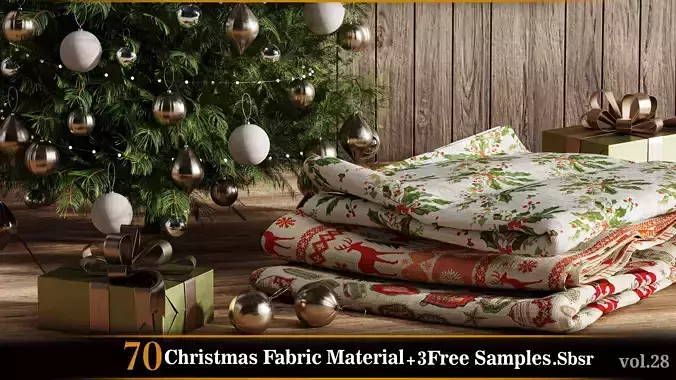  70 Christmas Fabric Material -Sbsr-Vol 28