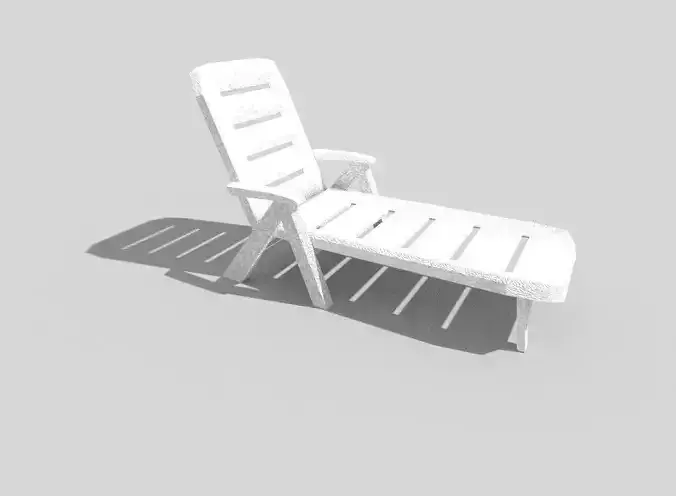 low poly beach cot 2 Low-poly 3D model