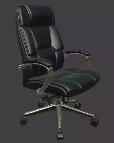 Modern Black Leather Executive Office Chair High Detail 3D Model