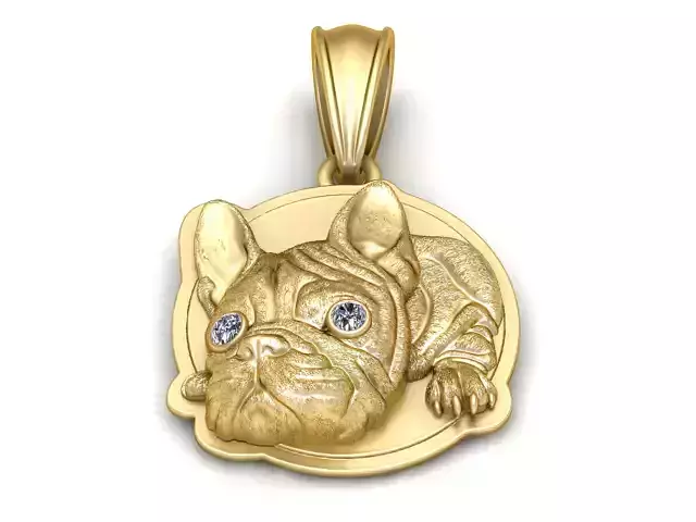 Adorable French Bulldog Pendant  3D Printable Model