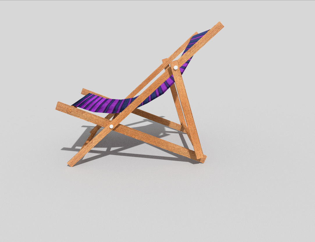 low poly beach chair 1 Low-poly 3D model_4