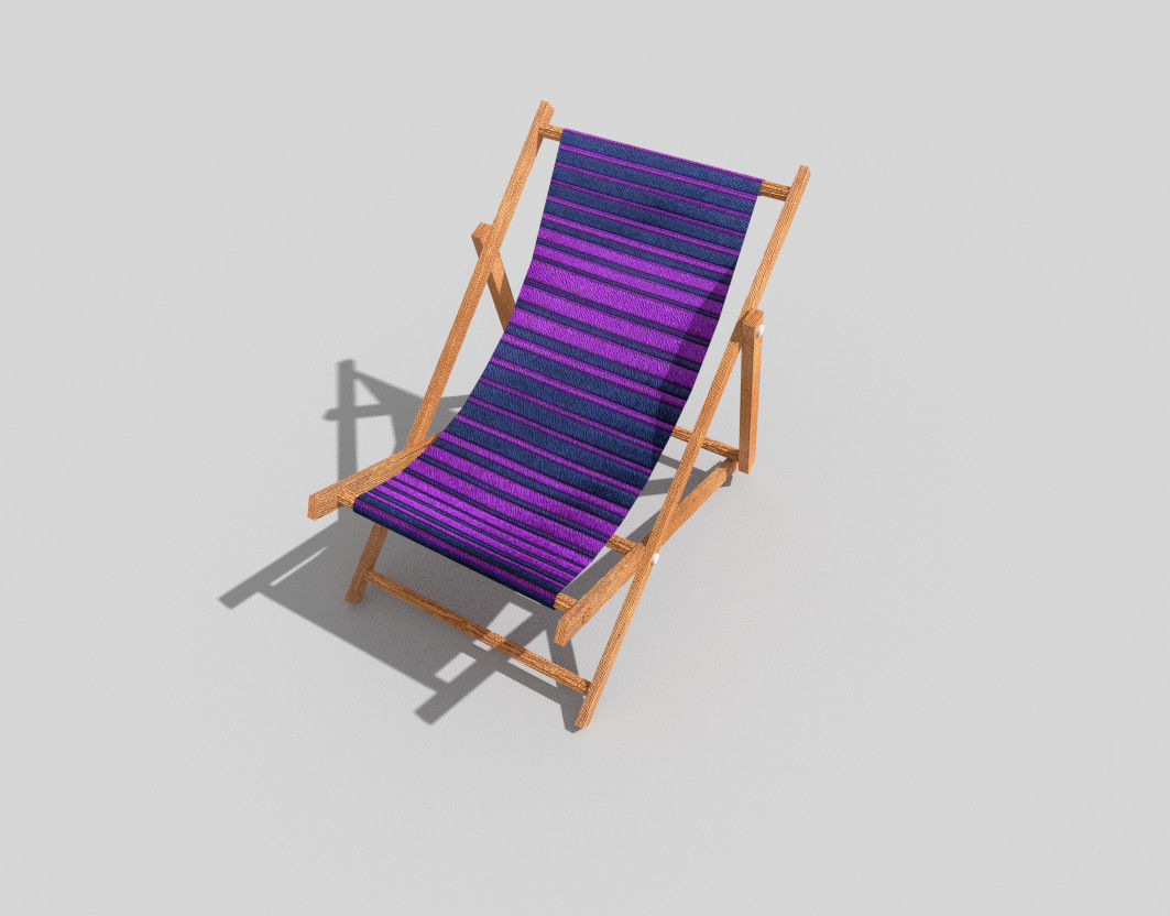low poly beach chair 1 Low-poly 3D model_2