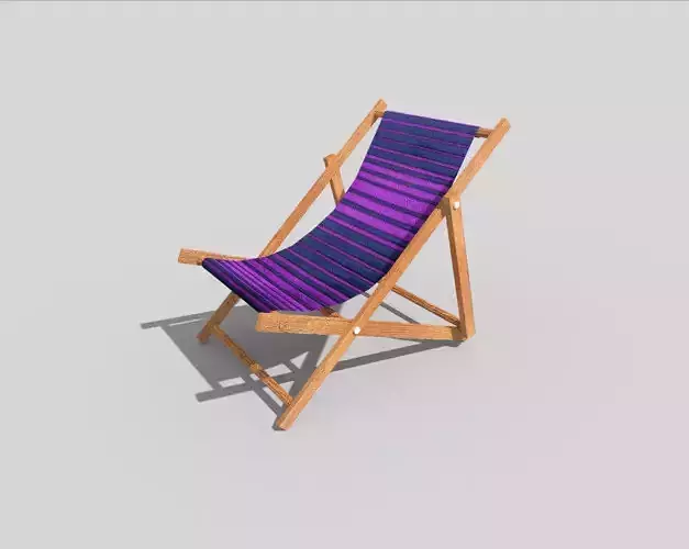 low poly beach chair 1 Low-poly 3D model