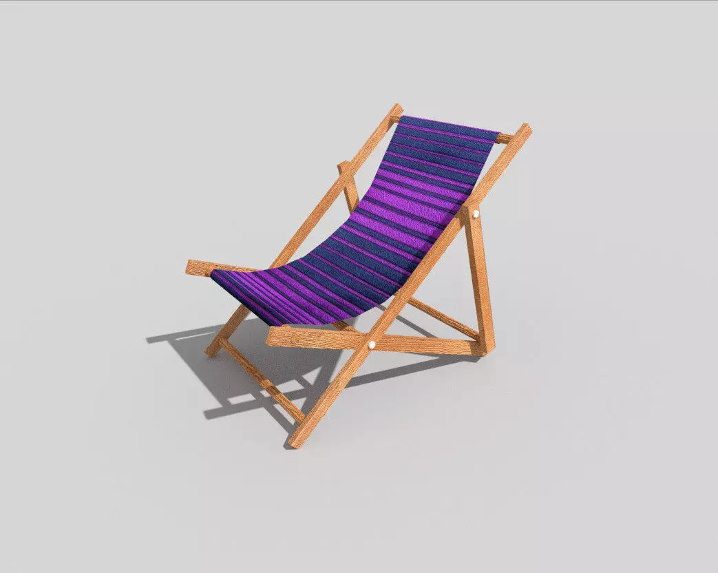 low poly beach chair 1 Low-poly 3D model_0