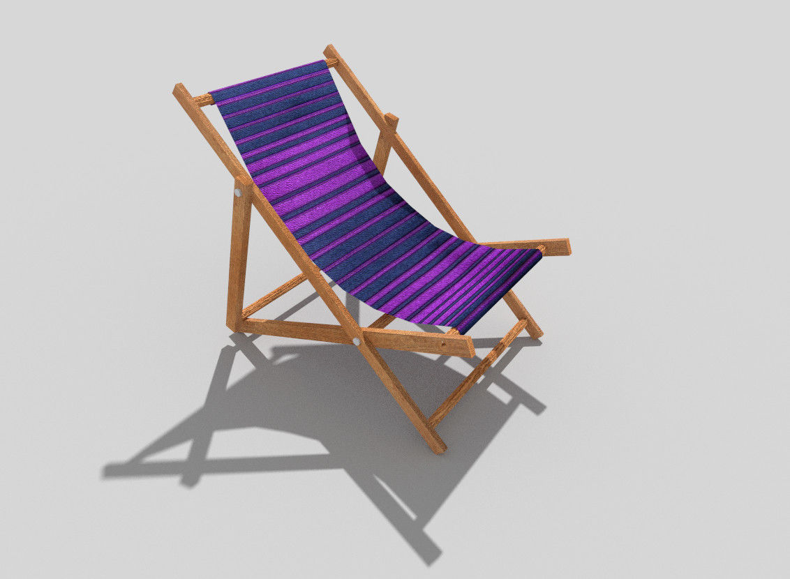 low poly beach chair 1 Low-poly 3D model_1