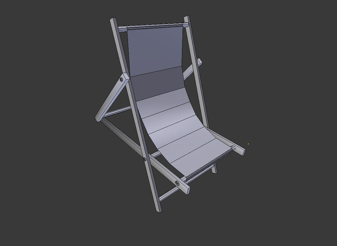 low poly beach chair 1 Low-poly 3D model_6