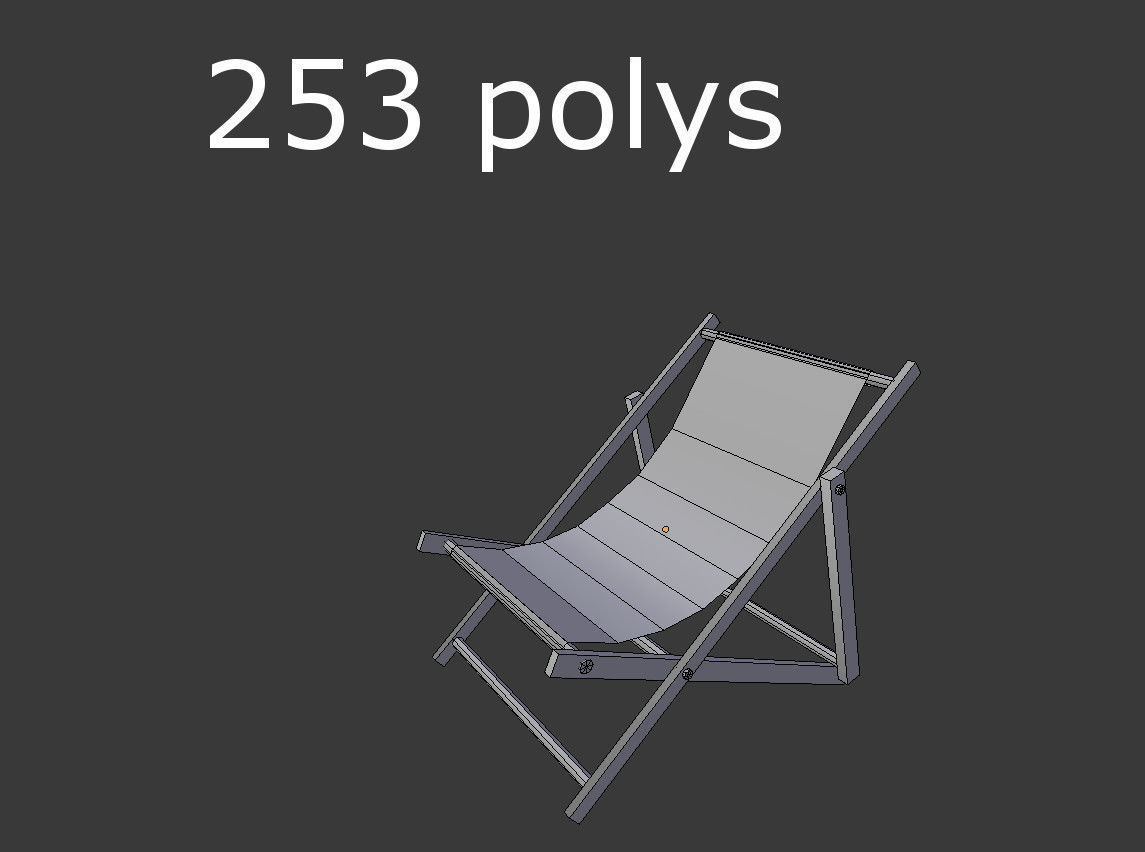 low poly beach chair 1 Low-poly 3D model_5