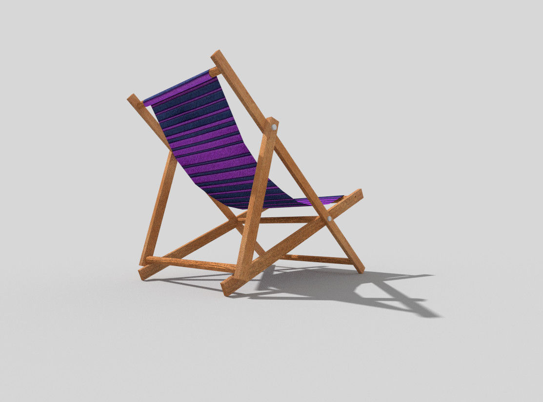low poly beach chair 1 Low-poly 3D model_3