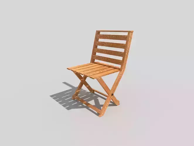 low poly beach chair 2 Low-poly 3D model