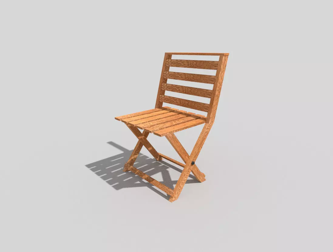 low poly beach chair 2 Low-poly 3D model_0