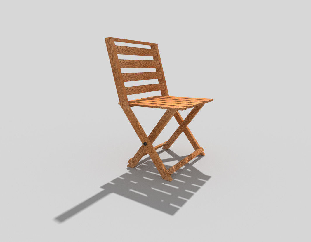 low poly beach chair 2 Low-poly 3D model_1