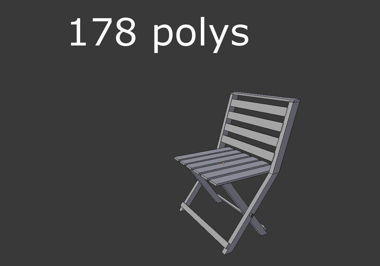 low poly beach chair 2 Low-poly 3D model_3