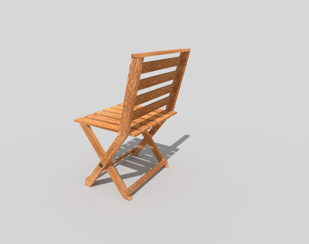 low poly beach chair 2 Low-poly 3D model_4