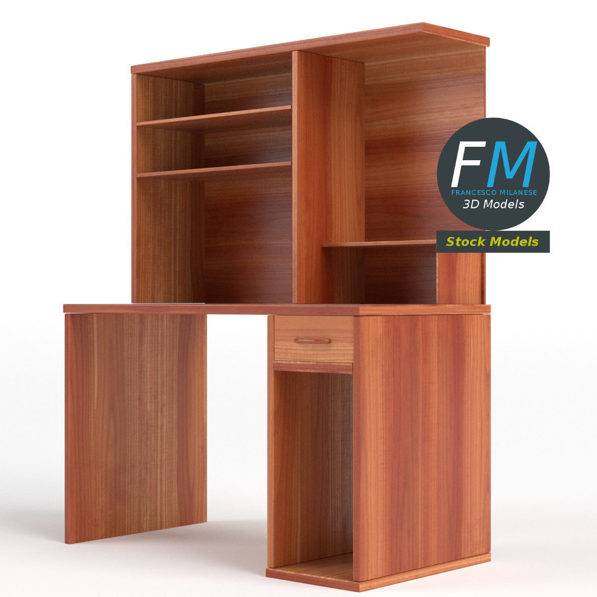 Computer desk 2 3D model_4