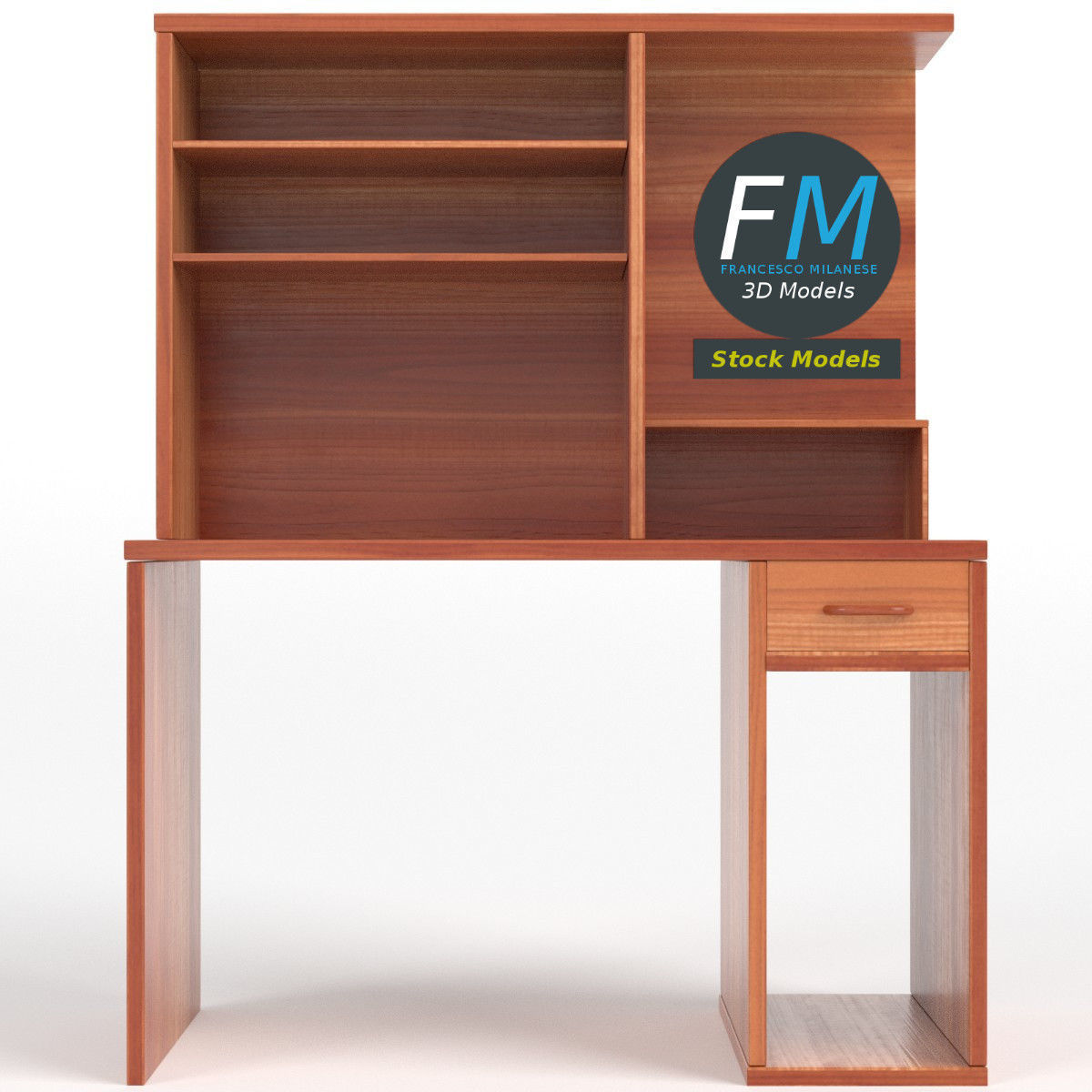 Computer desk 2 3D model_3