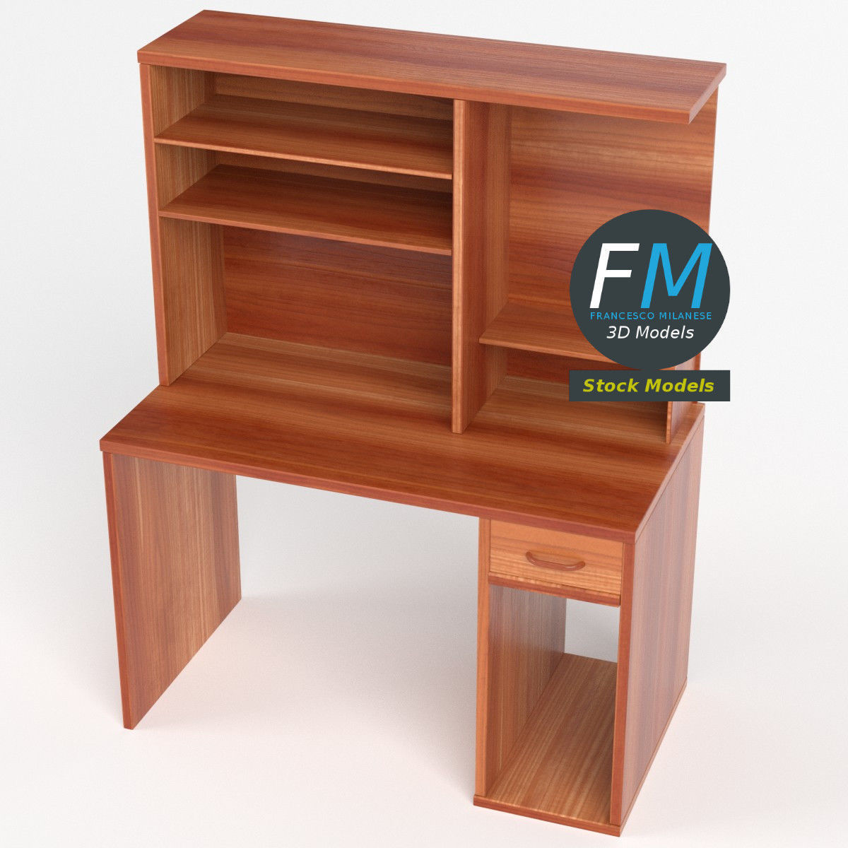 Computer desk 2 3D model_2