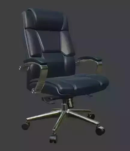 Black Leather Executive Office Chair High Detail 3D Model