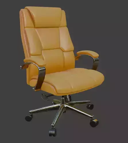 Yellow Leather Executive Office Chair High Detail 3D Model