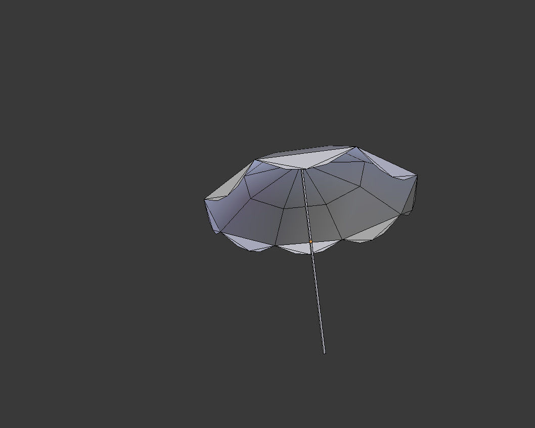 low poly parasol beach umbrella Low-poly 3D model_5