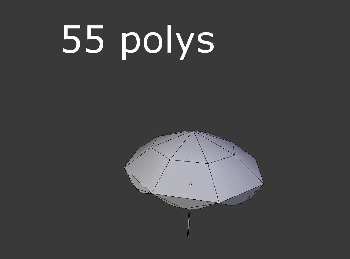 low poly parasol beach umbrella Low-poly 3D model_4