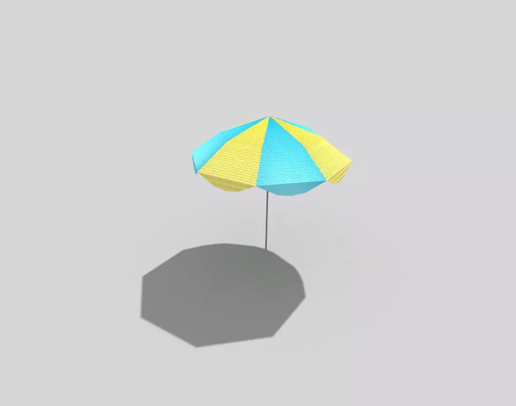 low poly parasol beach umbrella Low-poly 3D model_0