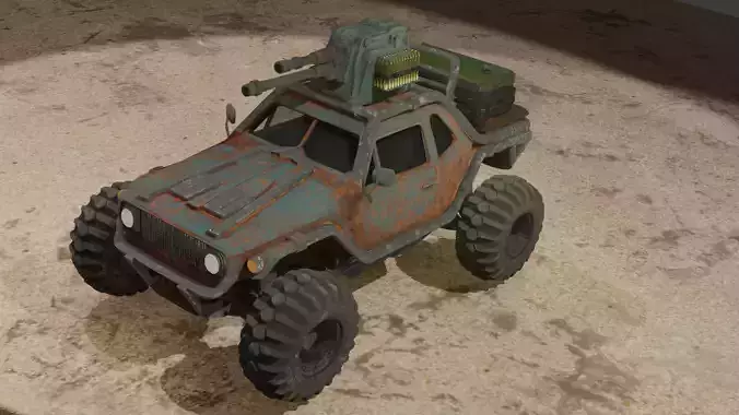 Stylized Wasteland Battle Car