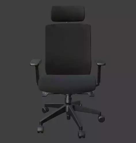 Modern Black Leather Executive Office Chair High Detail 3D Model