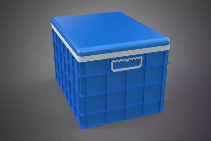 SEAFOOD FISH CRAB FRESH BLUE PLASTIC BOX CRATE CONTAINER STORAGE