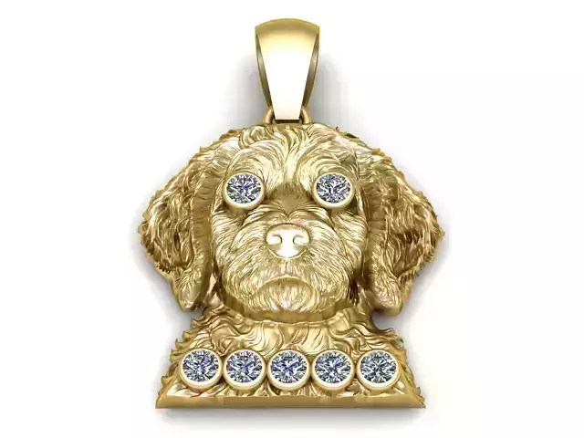 Puppy Head Pendant 3D Printable Model